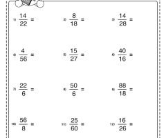 Simplifying Fractions Worksheets
