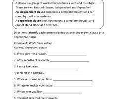 Clauses Worksheets