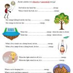 Potential And Kinetic Energy Worksheet For Kids
