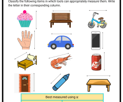 Estimating Length Worksheets