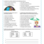 Predicate Adjectives Worksheets Predicate Adjectives Worksheet