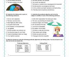 Predicate Adjectives Worksheets