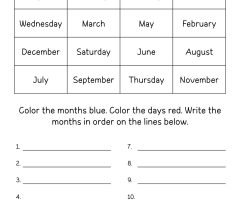 Months Of The Year Worksheets