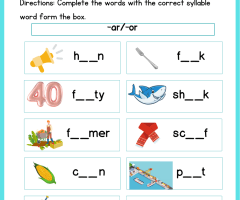 R Controlled Vowels Worksheets