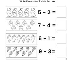 Picture Subtraction Worksheets