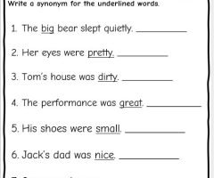 Synonyms Worksheets