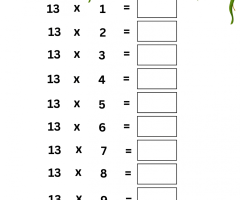 13 Times Tables Worksheets