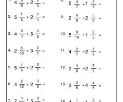 Adding Mixed Numbers Worksheets