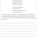 All Free Worksheets : Ballad Poetry