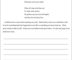 Ballad Worksheets