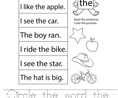 Circle The Word Worksheets