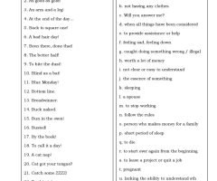 Cliches Worksheets