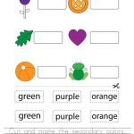 Cut and paste the secondary colors Worksheet – Twisty Noodle