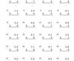 Decimal Multiplication Worksheets