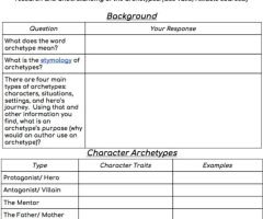 Archetype Worksheets