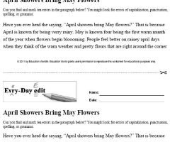 May Everyday Edits Everyday Edits Worksheets