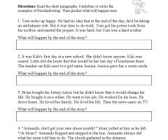 Foreshadowing Worksheets