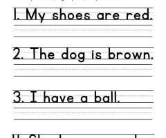 Sentence Writing Worksheets