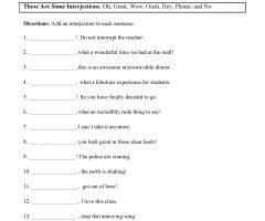 Interjections Worksheets