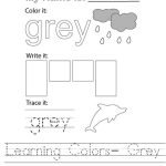 Learning Colors- Grey Worksheet – Twisty Noodle