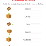 Position Words Worksheets Position Words Practice Worksheets for Kindergarten – Kidpid