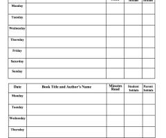 Reading Logs Worksheets