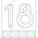 Number 18 Worksheets Tracing number eighteen. Preschool worksheet. Black and white. 8813555 …