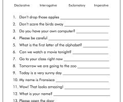Sentence Types Worksheets