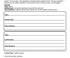 Topic Sentences Worksheets