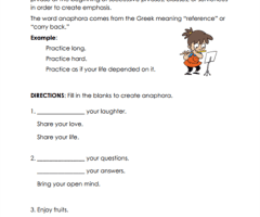 Anaphora Worksheets
