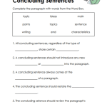 Concluding Sentences Worksheets Concluding Sentences Worksheets – 15 Worksheets.com