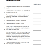 Verisimilitude Worksheets – 15 Worksheets.com