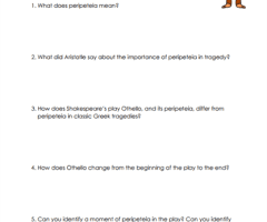 Peripeteia Worksheets