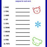 Free Printable Anagrams With Answers