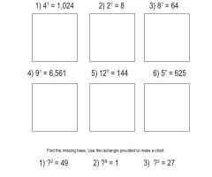 Missing Base Or Exponent Worksheets