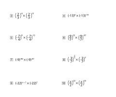 Laws Of Exponents Worksheets