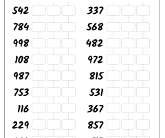 Ones, Tens, Hundreds Worksheets