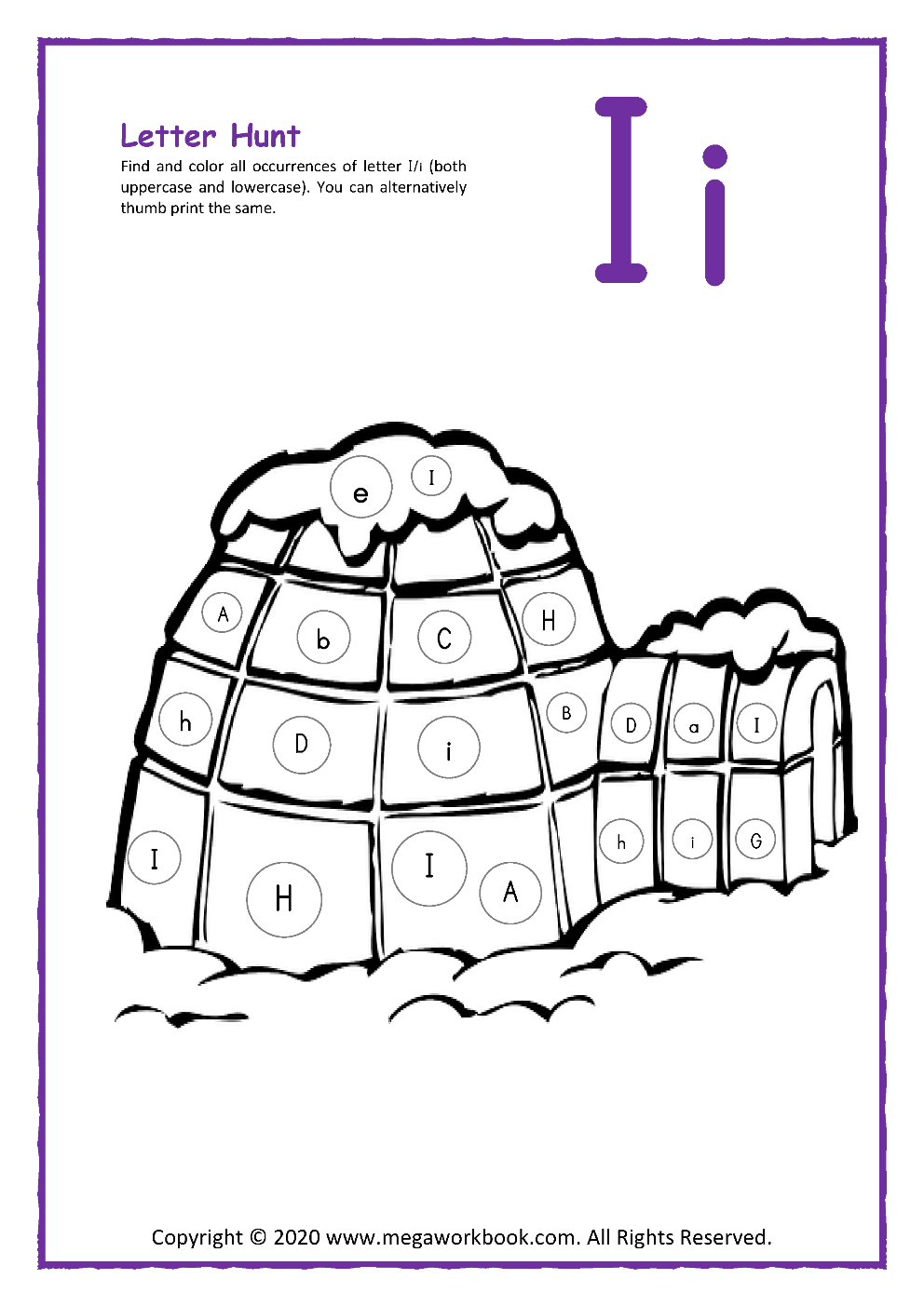 Worksheets For The Letter I Worksheets For The Letter I