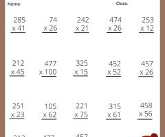 Long Multiplication Worksheets