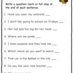 Question Marks Worksheets Question Mark Worksheets | Free English Worksheets