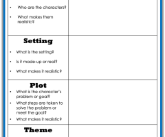 Fiction Worksheets