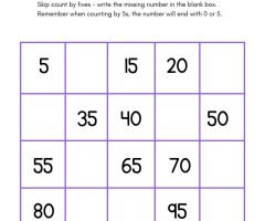 Skip Counting By 5 Worksheets