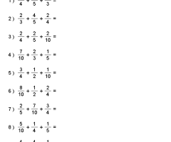 Adding 3 Fractions Worksheets
