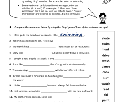 Gerunds Worksheets