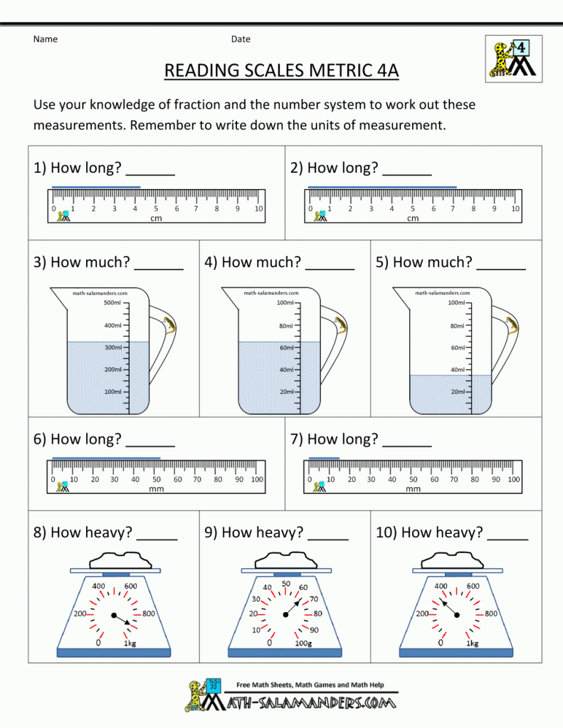 Capacity Worksheets For Kindergarten