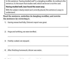 Dangling Modifiers Worksheets