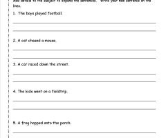 Expanding Sentences Worksheets