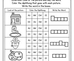 Vowel Diphthongs Worksheets