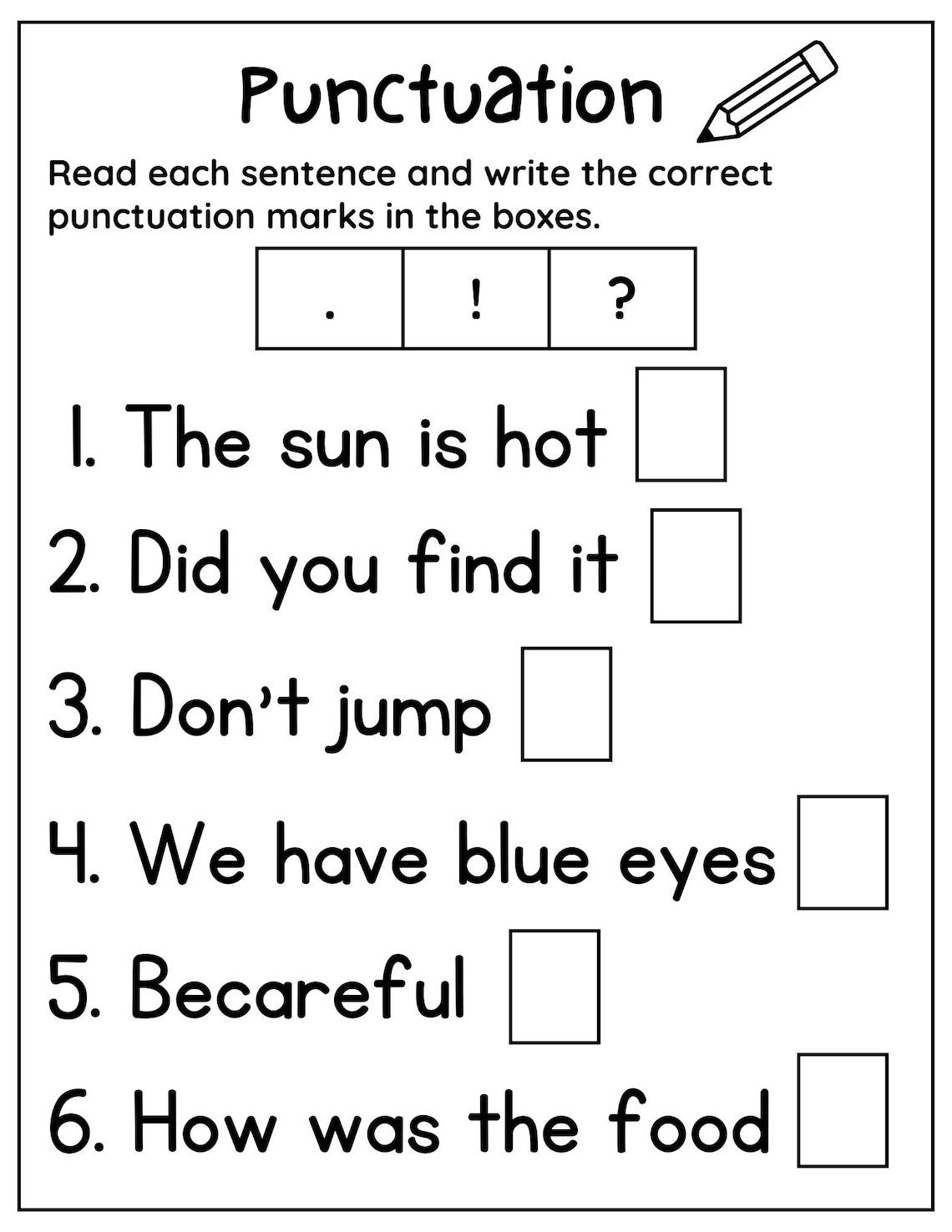 Punctuation Worksheets Worksheets Worksheet Hero