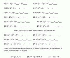 Operations With Exponents Worksheets